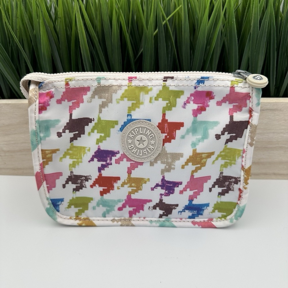 Kipling Harrie Houndstooth Multicolor AC7681 Cosmetic Accessory Bag Pouch